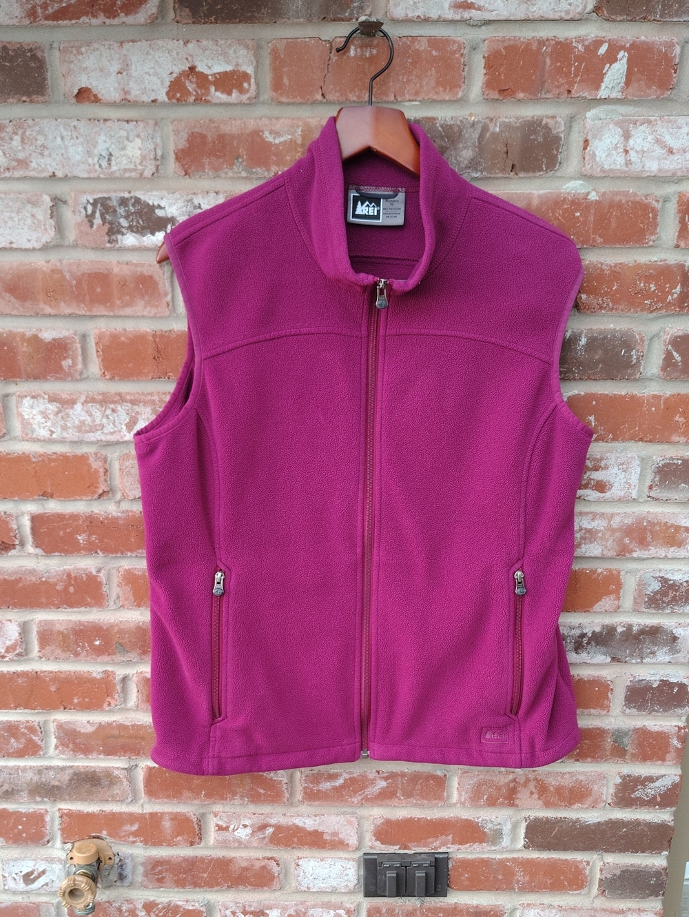 REI Polartec Fleece Full Zip Logo Vest Jacket Size XL Outdoor Granola Gorpcore